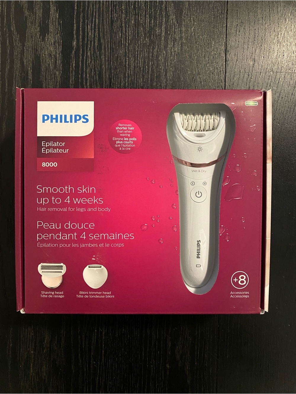BNIB Philips White & Rose Gold Epilator 8000